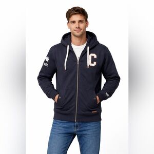 Roots Men's Dark Blue Zip-Up Sweater